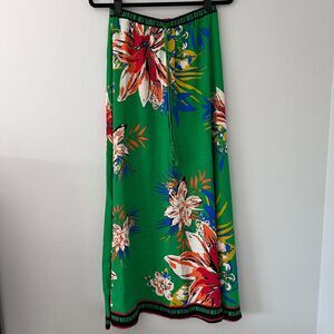 Freemarket by Flaying Women's Maxi Skirt Size (S) Tomato Green Floral Tropical